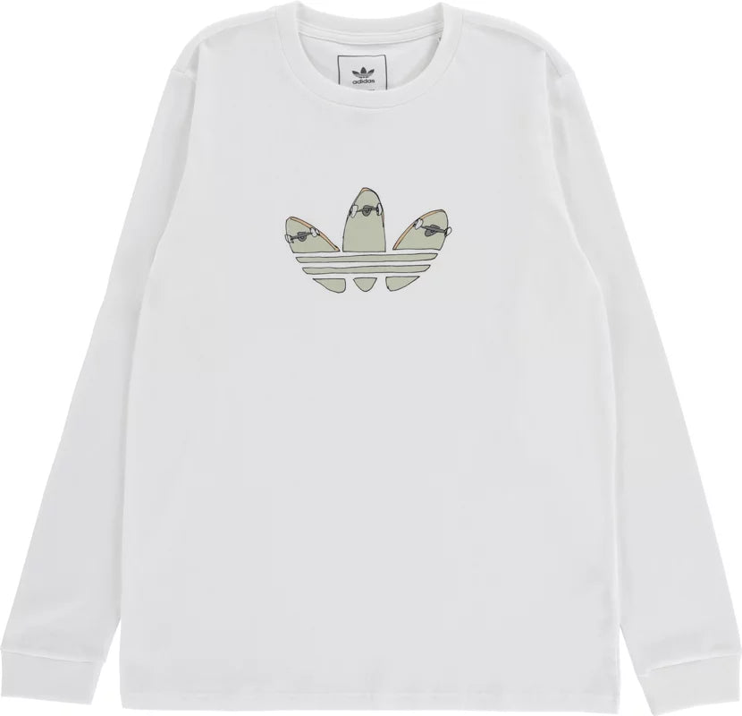 Adidas Henry Jones Deckfoil L/S Tee - White