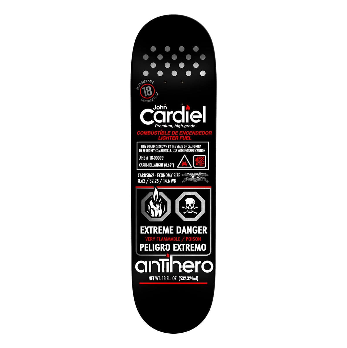 ANTI-HERO DECK 8.6 Anti Hero Cardiel Fueled Up Deck - 8.6