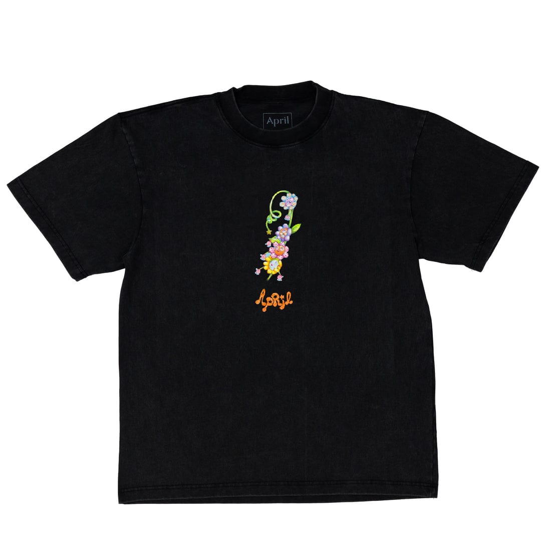 APRIL T-SHIRT April Skateboards Flower By Ema Gaspar Tee - Black