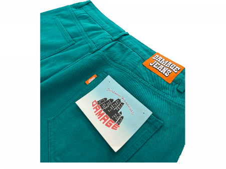 Damage Ltd PANTS Damage Ltd Orange Tab Jeans - Teal