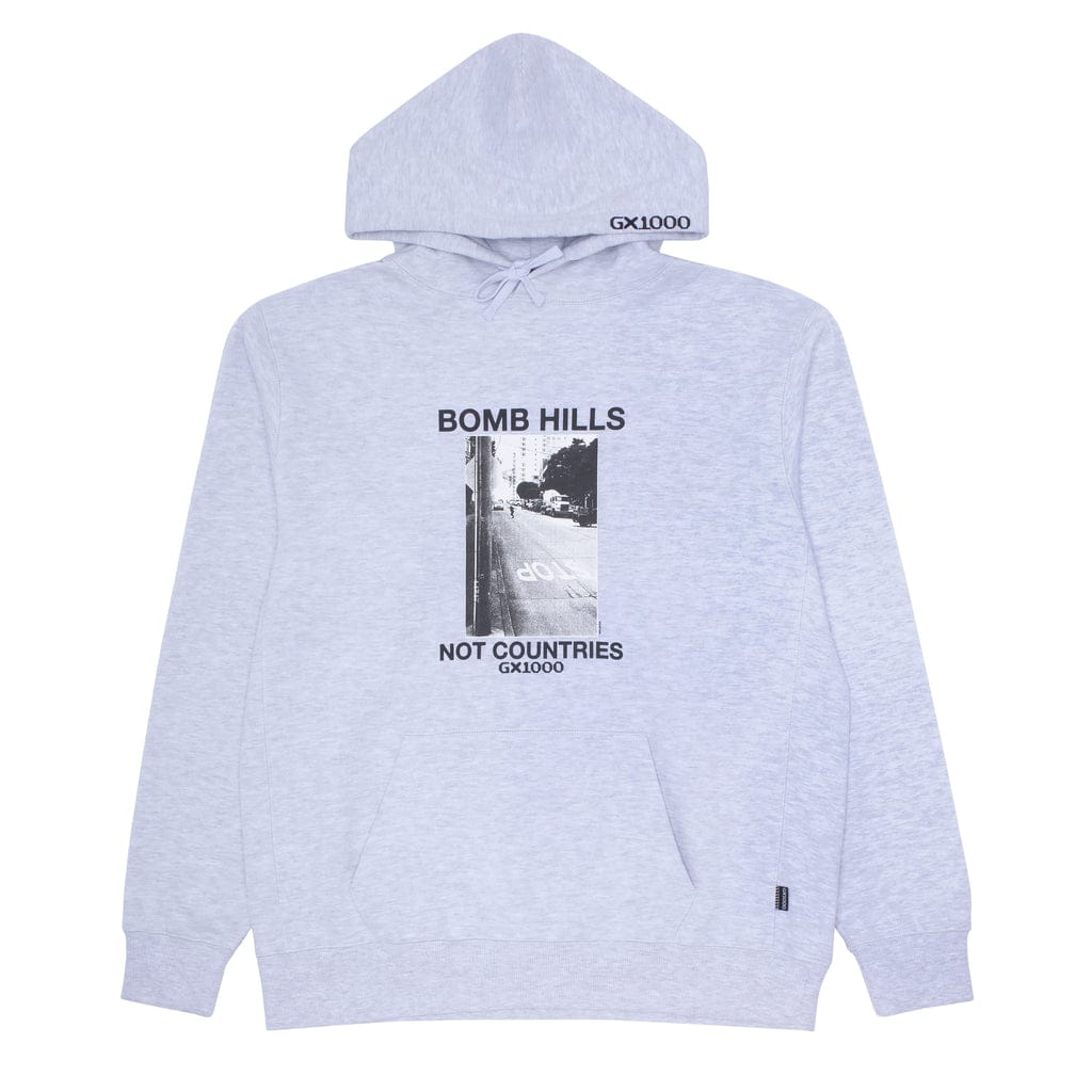 GX1000 Bomb Hills Not Countries Hoodie - Ash Grey – Holistic Skateshop