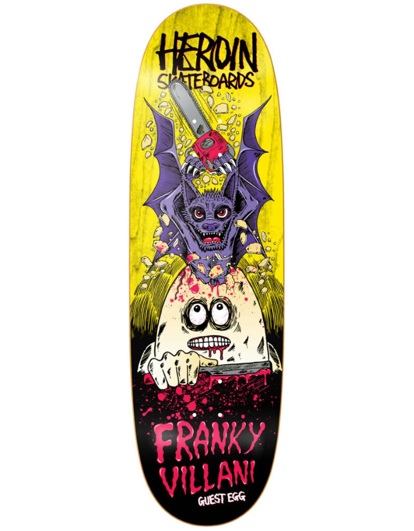 HEROIN DECK 9.5 Heroin Franky Villani Guest Egg Shaped Deck - 9.5