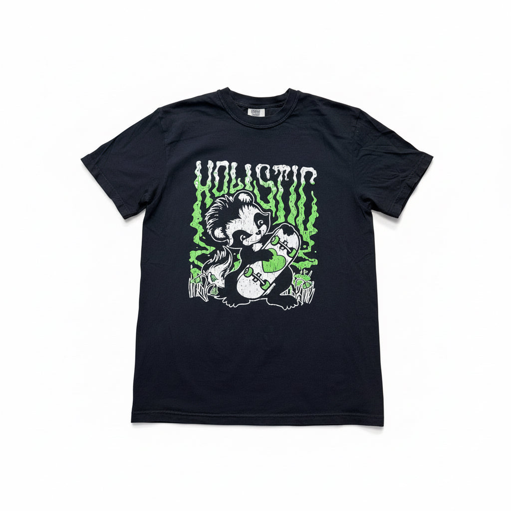 Holistic Skunk Tee - Black – Holistic Skateshop