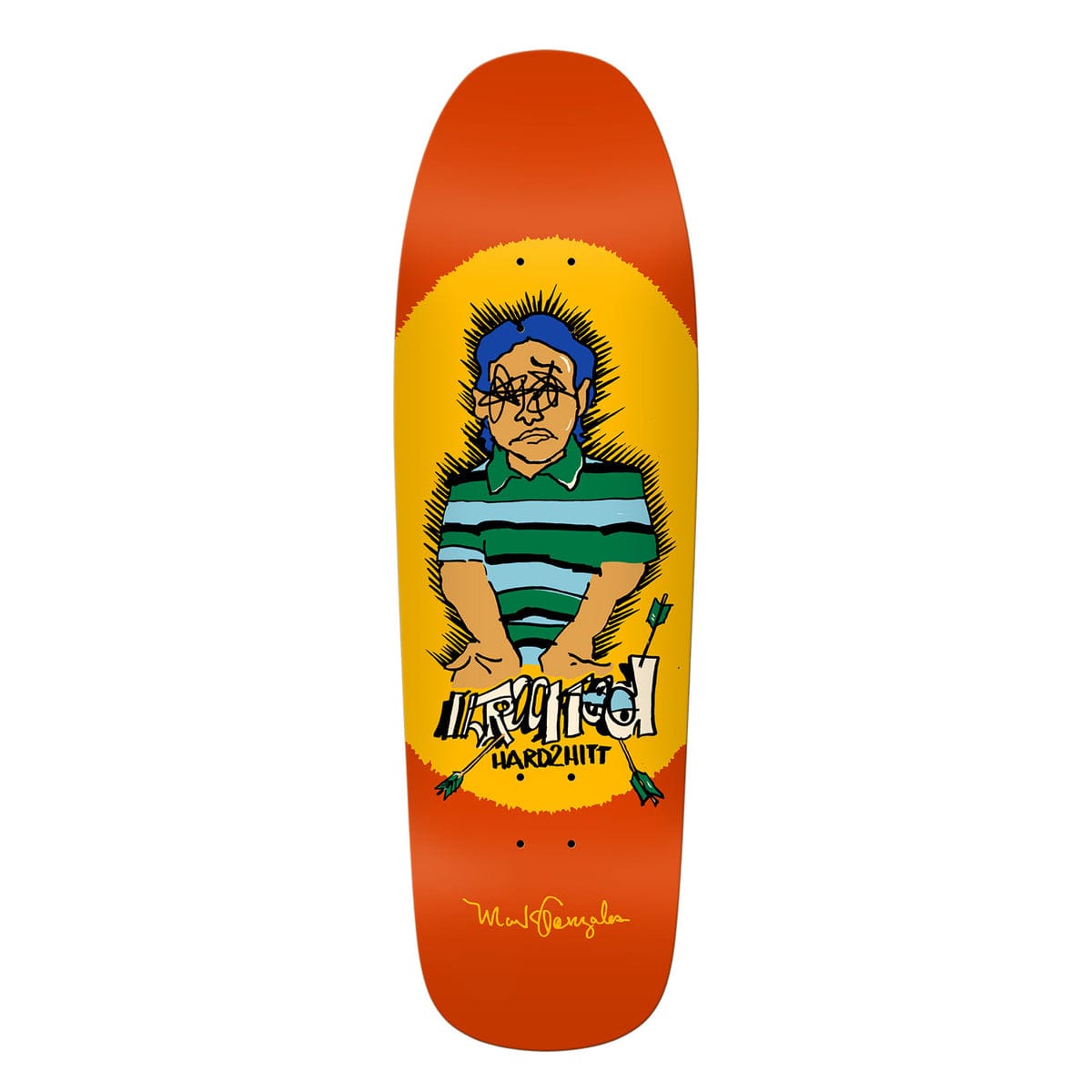 KROOKED DECK 9.8 Krooked Gonz Hard 2 Hit Deck Shaped Deck - 9.8
