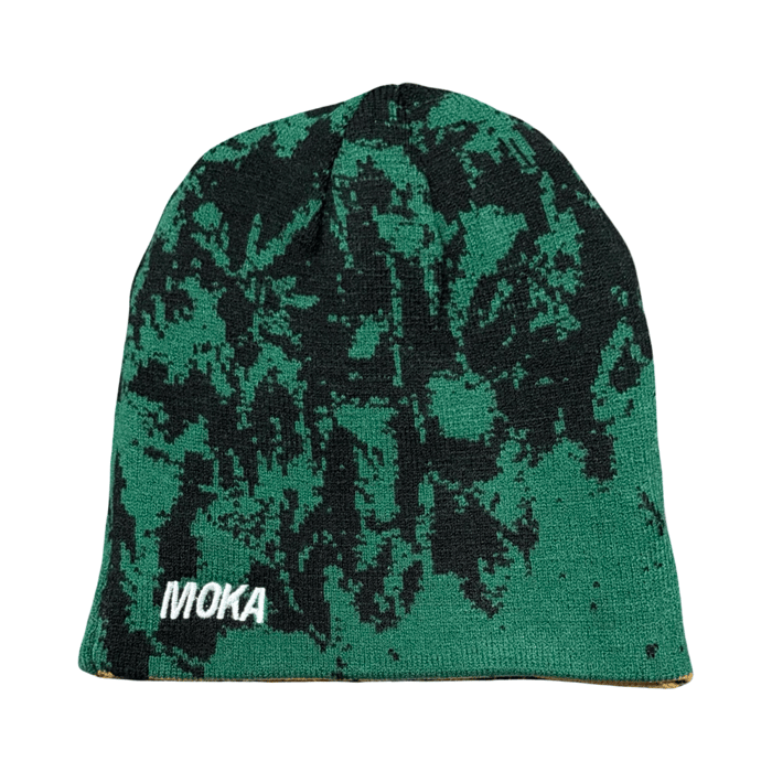 MOKA INTL BEANIE Moka Int. Erosion Reversible Skully Beanie - Light Brown Forest Green