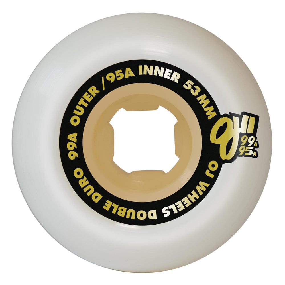 OJ WHEELS WHEELS 53mm OJ Double Duro White Gum Hardline Wheels 99A/95A