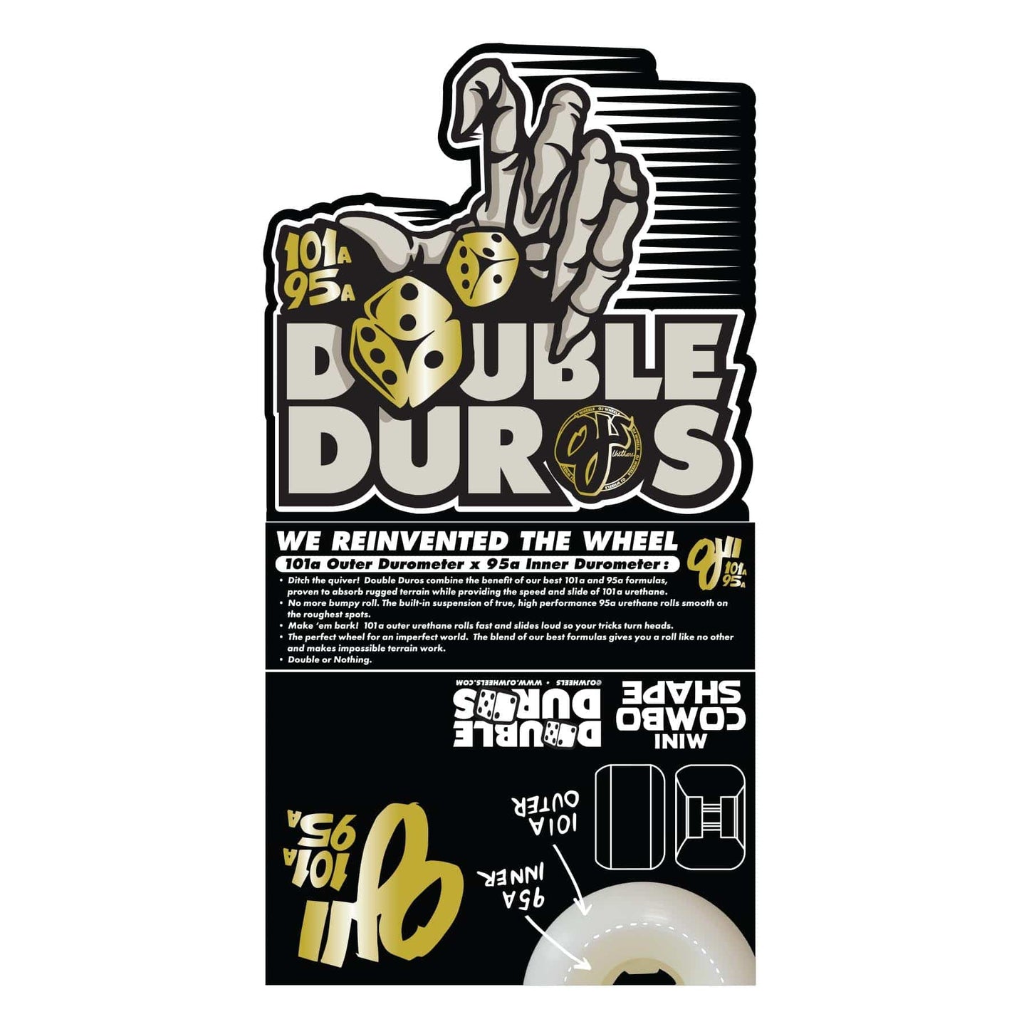 OJ WHEELS WHEELS 54mm OJ Mini Combo Double Duro Wheels 101A/95A