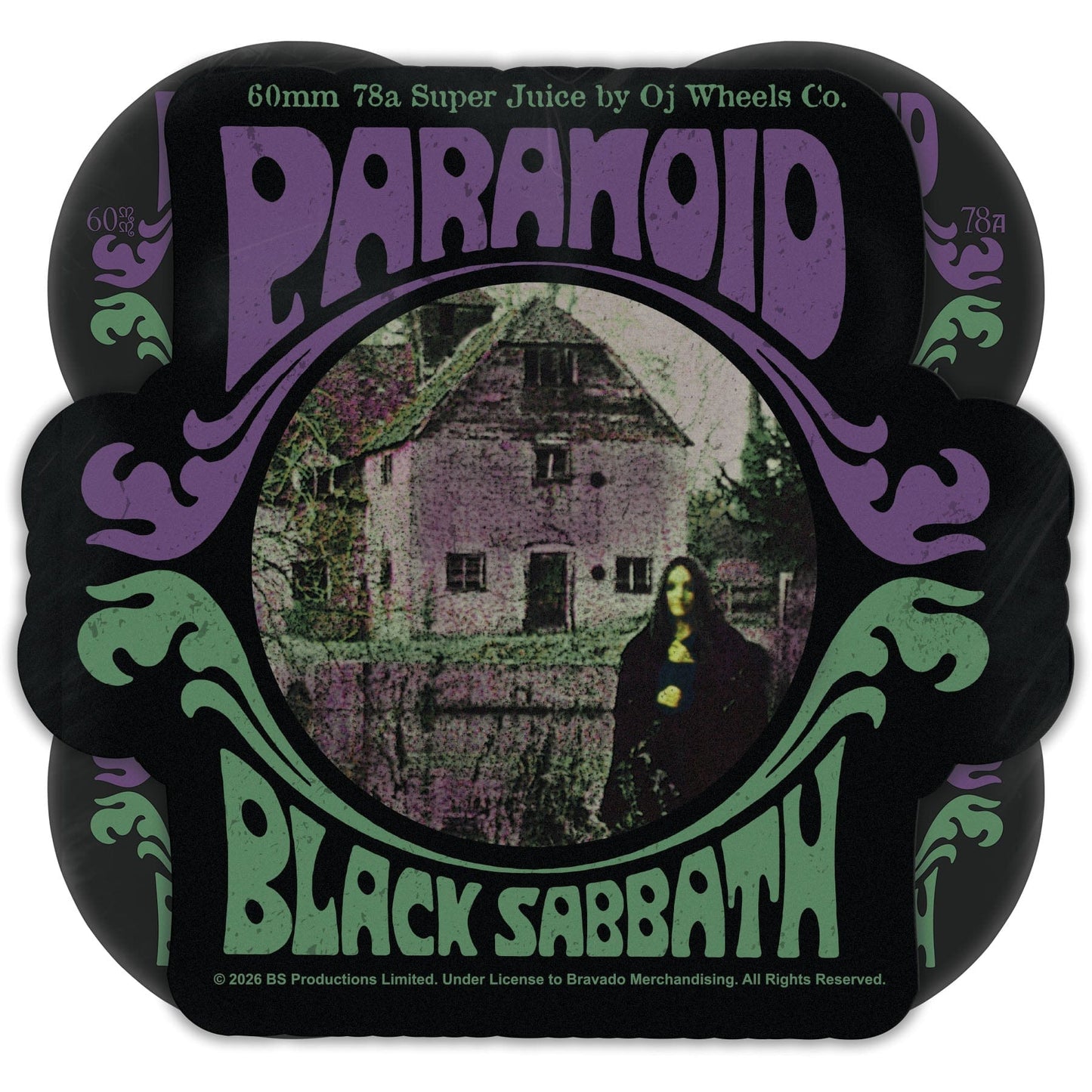 OJ WHEELS WHEELS 60mm Oj x Black Sabbath Paranoid Super Juice Black Wheels 60mm - 78a