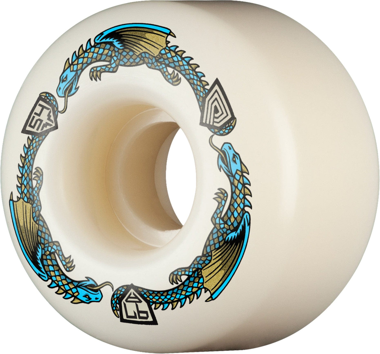 POWELL PERALTA WHEELS 54mm x 34mm Powell Peralta Blue Dragon Formula V4 Wheels 54mm - 97a