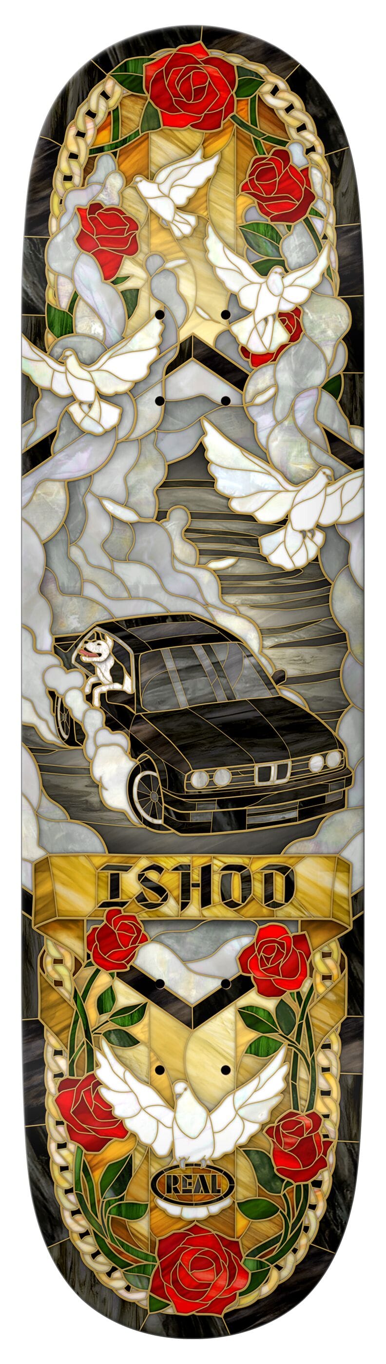REAL SKATEBOARDS DECK 8.25 Real Ishod Cathedral II Twin Tail Deck