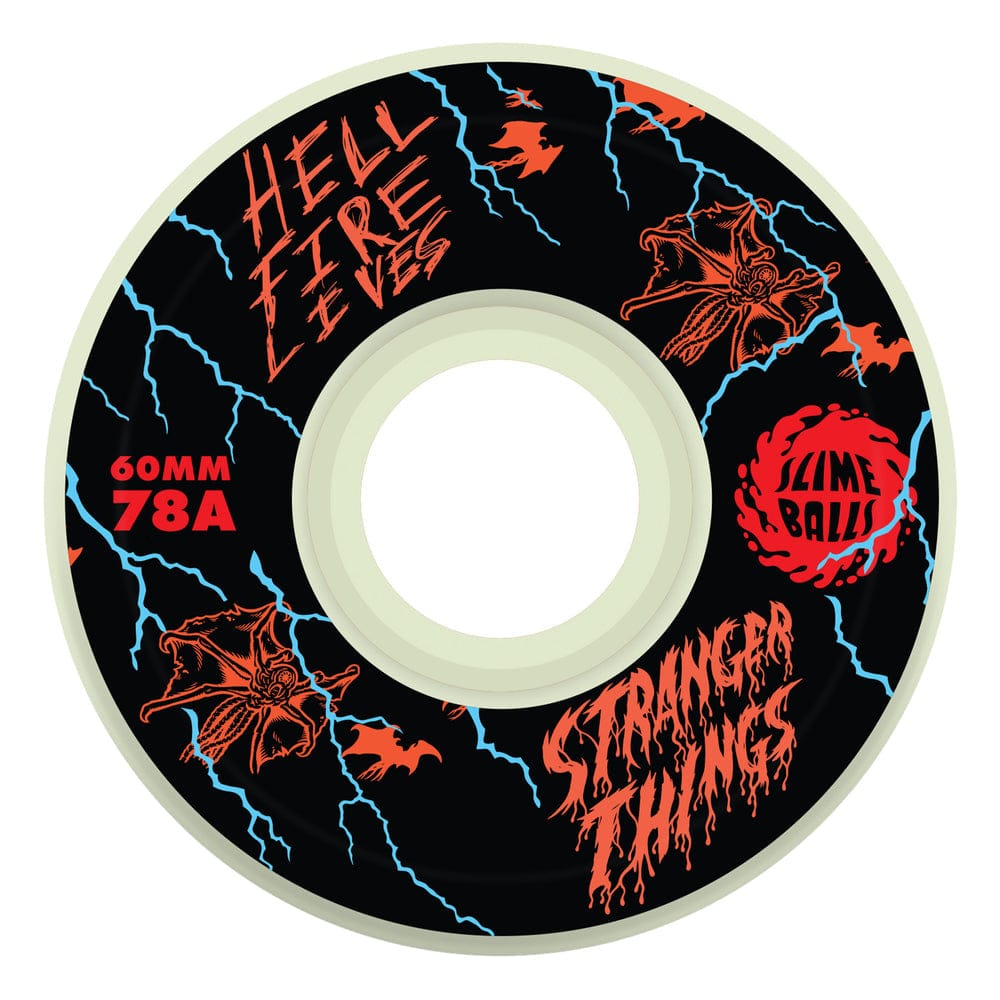 SANTA CRUZ WHEELS 60mm Santa Cruz Slime Balls x Stranger Things Meek Slasher Eddie Light Up Wheels 60mm - 78a