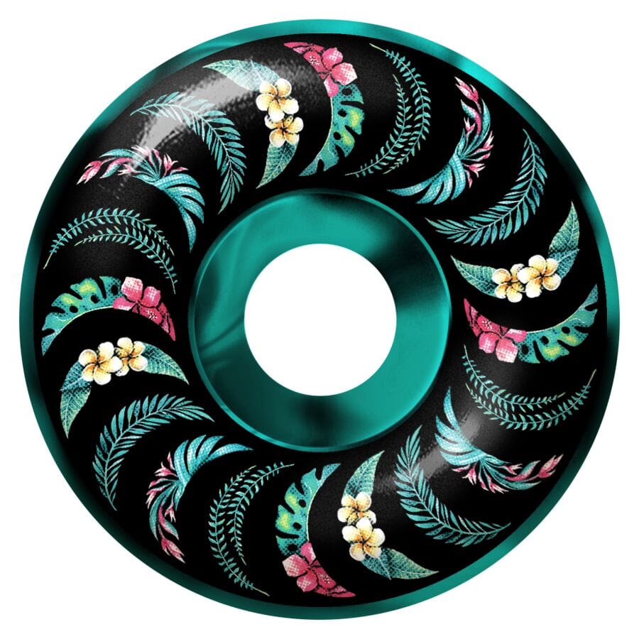 SPITFIRE WHEELS 53mm Spitfire Formula Four Classic Floral Teal Swirl Wheels 53mm - 99D