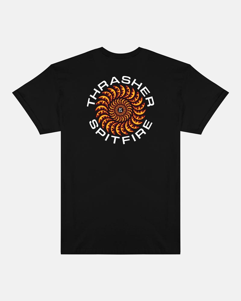 THRASHER T-SHIRT Thrasher Magazine x Spitfire Classic Swirl Tee - Black