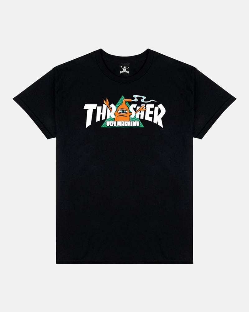THRASHER T-SHIRT Thrasher Magazine x Toy Machine Vortex Tee - Black