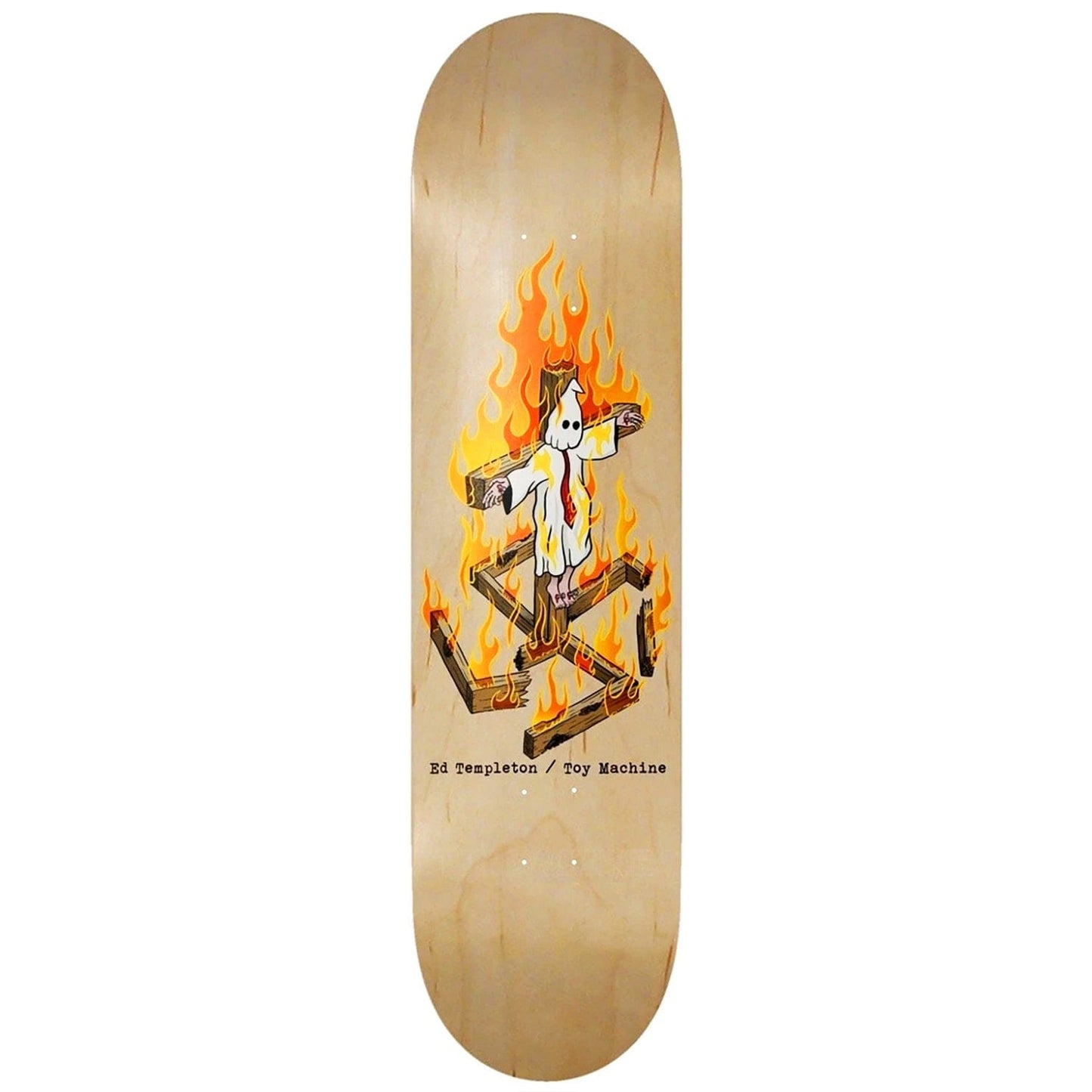 TOY MACHINE DECK 8.5 Toy Machine Ed Tempelton Charred Cross Deck - 8.5