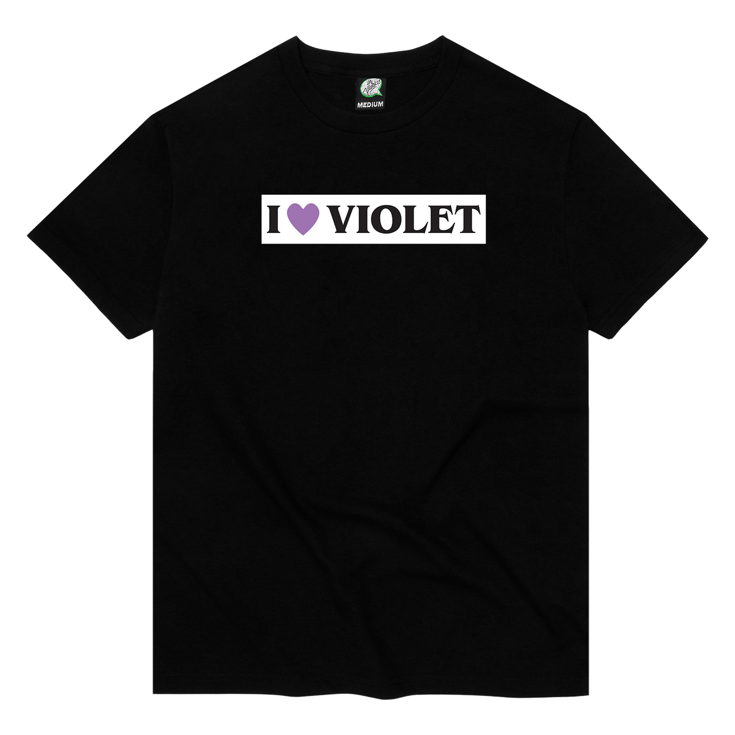 Violet Skateboards T-SHIRT Violet I Heart Violet Tee - Black