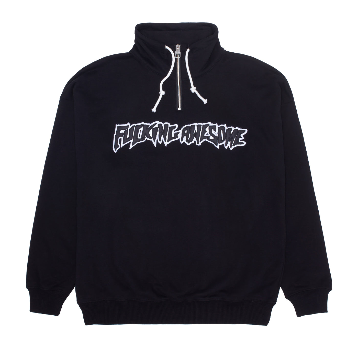 FUCKING AWESOME QUARTER ZIP PULLOVER - BLACK