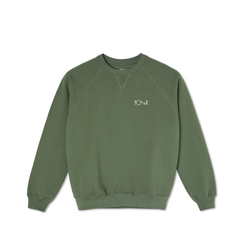 POLAR DEFAULT CREWNECK - OLIVE KHAKI – Holistic Skateshop