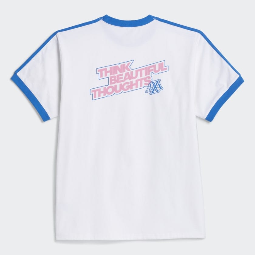 ADIDAS SKATEBOARDING T-SHIRT Adidas Maxallure Ringer Tee - (Maxallure) White Blue Pink