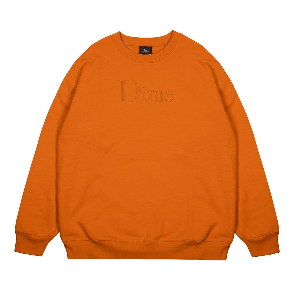 DIME MTL CREWNECK L DIME CLASSIC EMBROIDERED CREWNECK - ORANGE