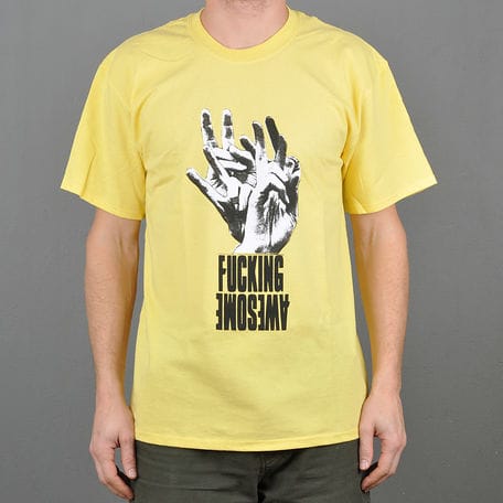 FUCKING AWESOME T-SHIRT XL FUCKING AWESOME FINGERS TEE - YELLOW