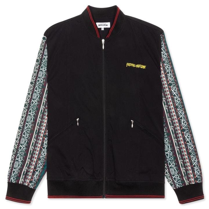 右*星様  FUCKING AWESOME TRACK SUIT FUCKING AWESOME PATTERN SLEEVE TRACK JACKET - BLACK BENGAL STRIPE