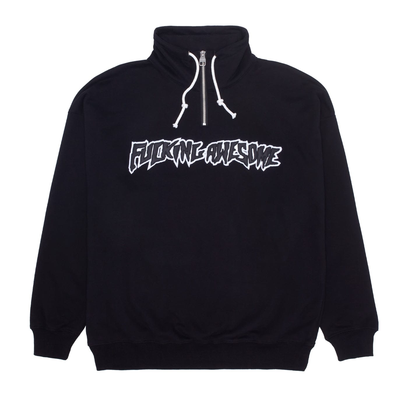 FUCKING AWESOME QUARTER ZIP PULLOVER - BLACK – Holistic Skateshop