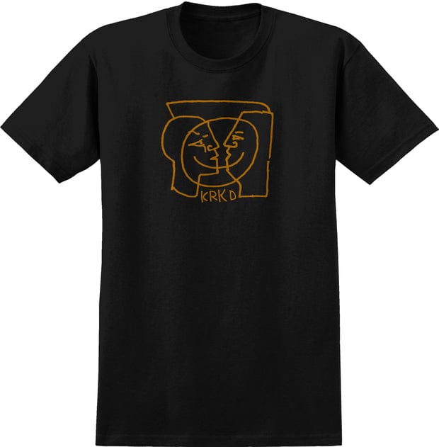 KROOKED T-SHIRT XL KROOKED MOONSMILE TEE - BLACK BROWN