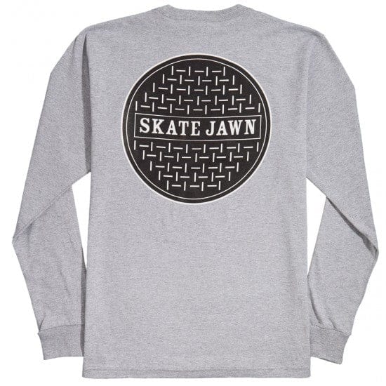 OJ WHEELS LONGSLEEVE TEE OJ SKATE JAWN L/S TEE - HEATHER GREY