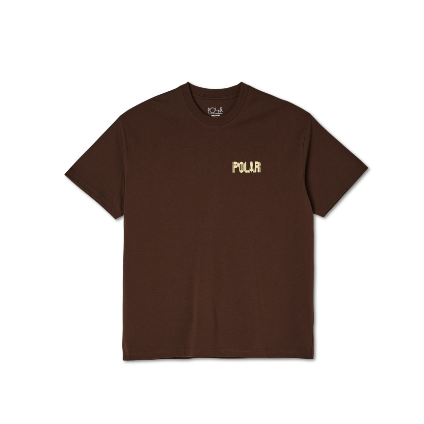 POLAR SKATE CO T-SHIRT M POLAR EARTHQUAKE LOGO TEE - BROWN