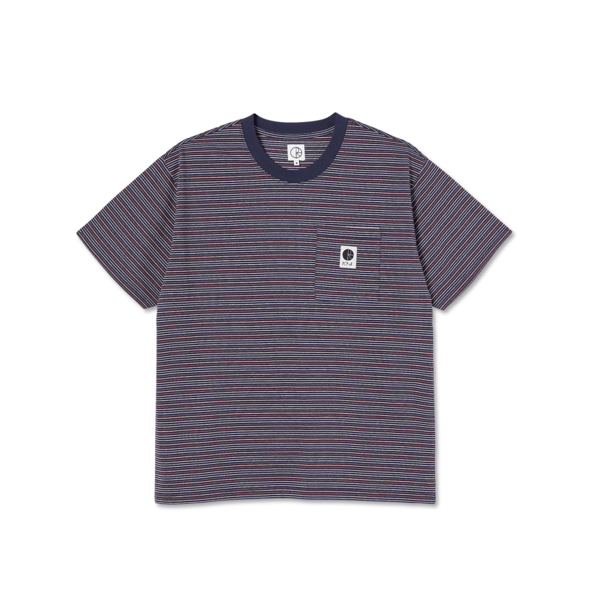 POLAR SKATE CO T-SHIRT POLAR STRIPE POCKET TEE - NAVY