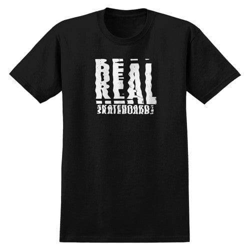 REAL SKATEBOARDS T-SHIRT REAL SCANNER TEE - BLACK WHITE