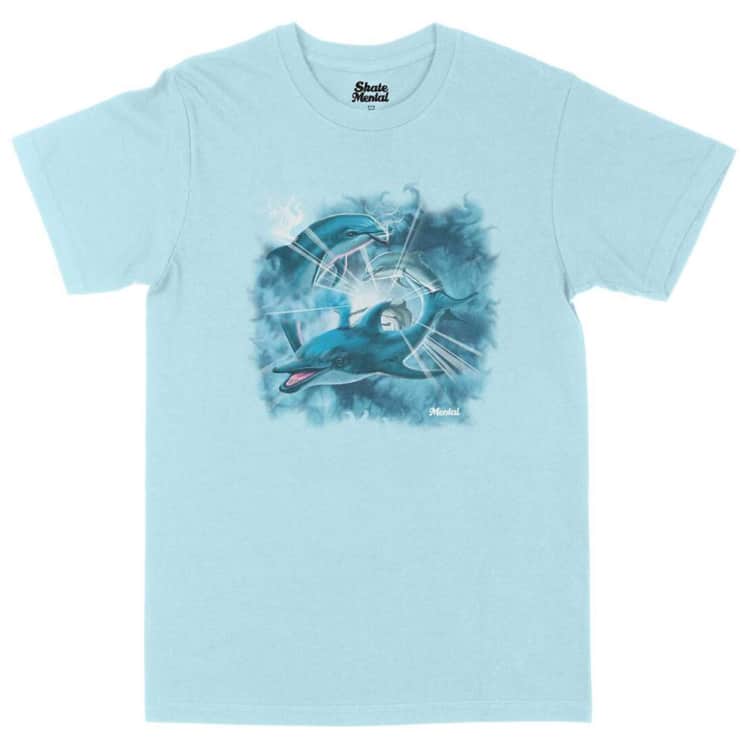 SKATEMENTAL T-SHIRT XL SKATEMENTAL HAPPY DOLPHINS TEE - CHAMBRAY