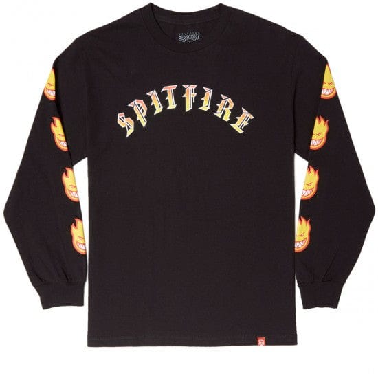 SPITFIRE LONGSLEEVE TEE SPITFIRE OLD E BIGHEAD FILL SLEEVE L/S TEE - BLACK