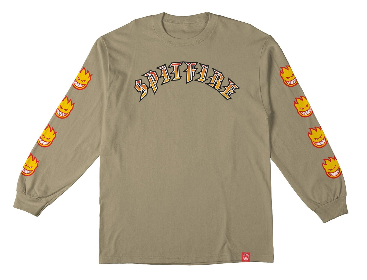 SPITFIRE LONGSLEEVE TEE SPITFIRE OLD E BIGHEAD L/S TEE - SAND