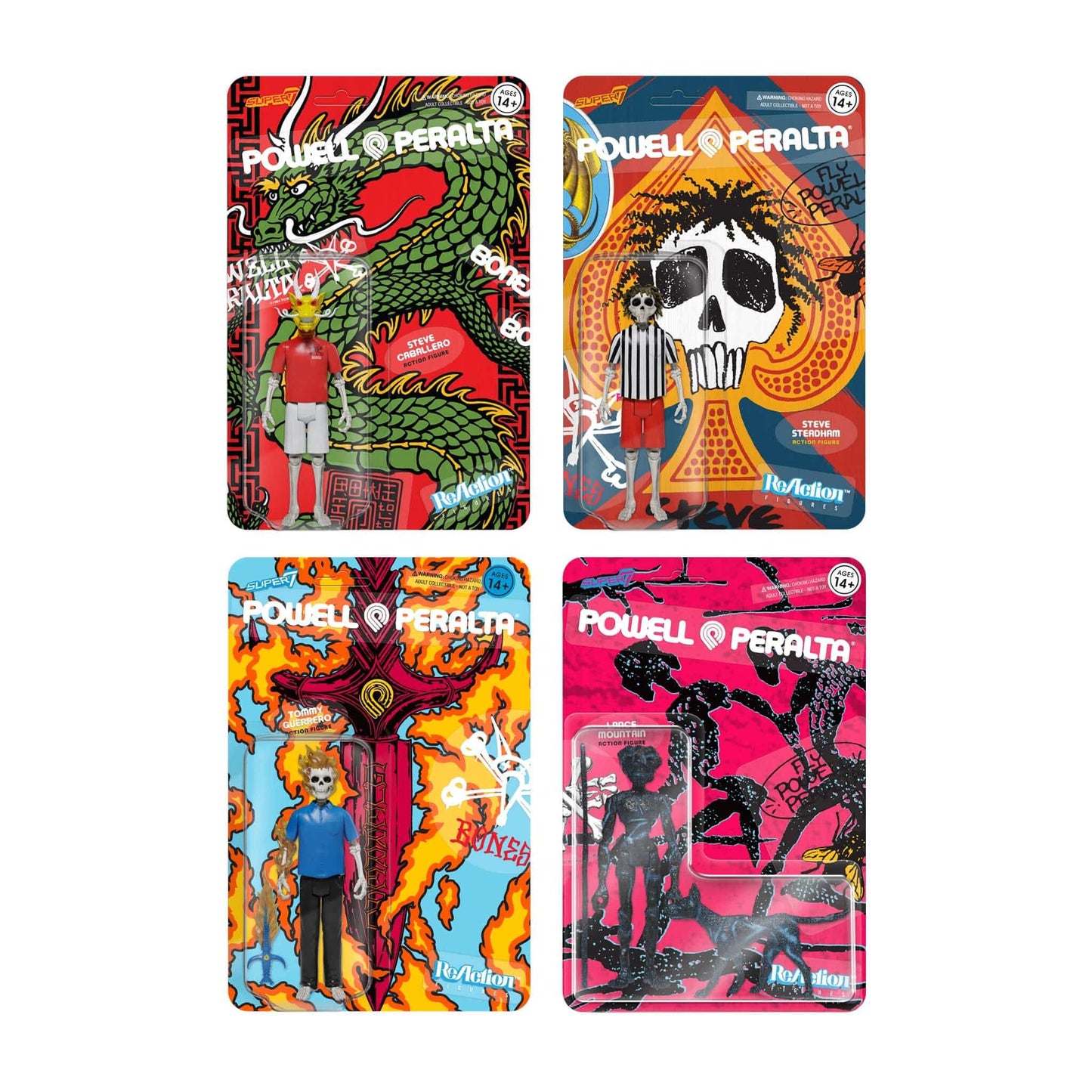 SUPER 7 VINYL TOY Super 7 Powell Peralta Bones Brigade Reaction Figures - 4 Pack