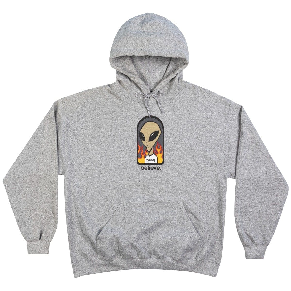 THRASHER HOODIE Thrasher Magazine X Alien Workshop Believe Hoodie - Grey