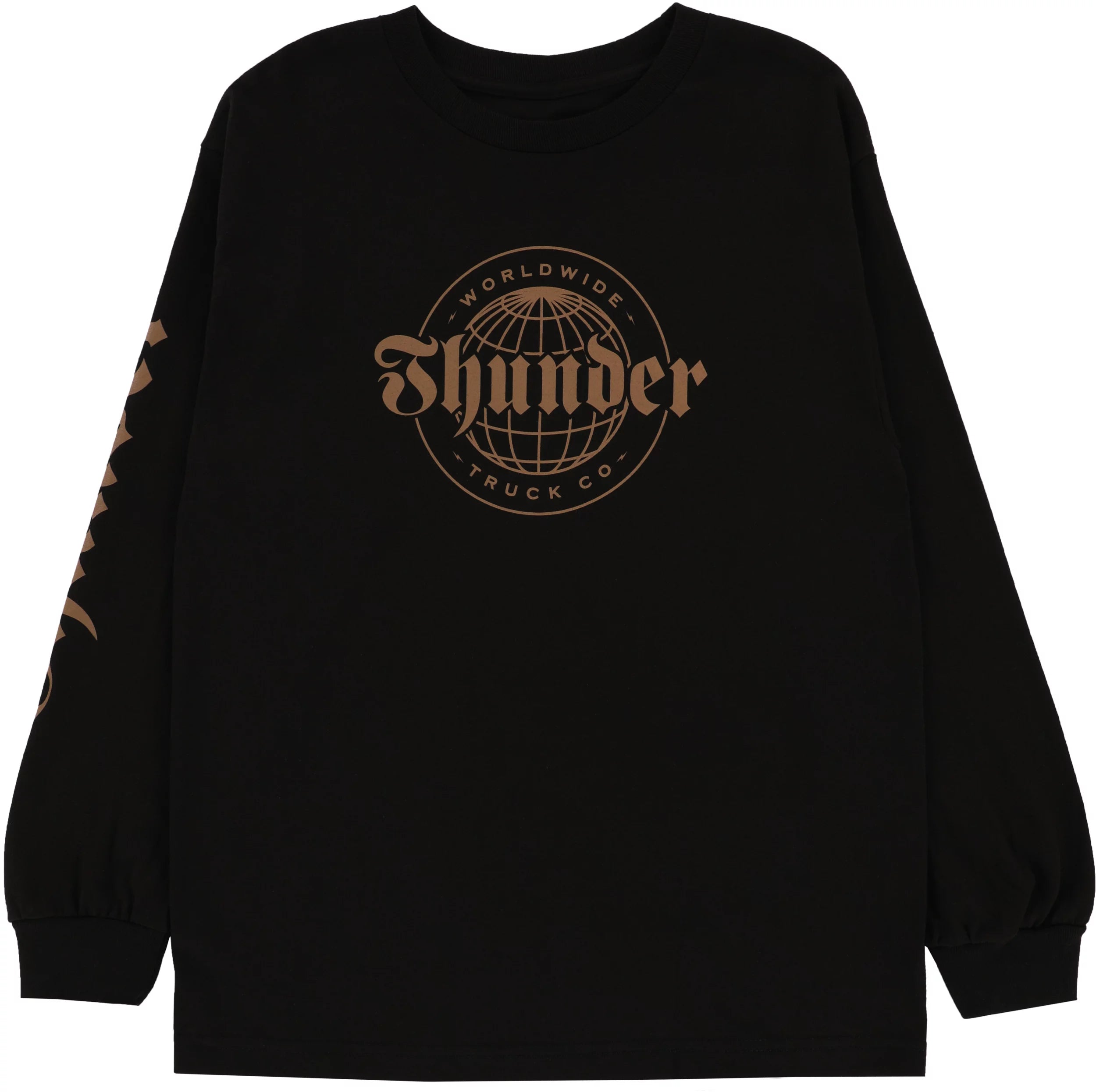 THUNDER WORLDWIDE SCRIPT L/S TEE - BLACK TAN