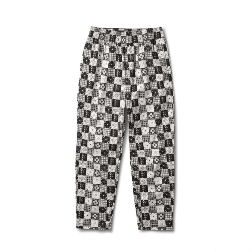 VANS WOMENS PANTS M VANS x SKATEISTAN WOMENS PANTS - BLACK WHITE