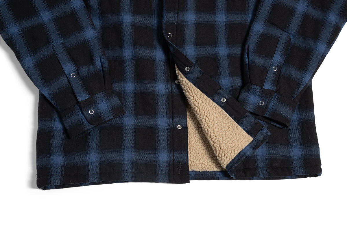 Girl Sherpa Lined Flannel Jacket - Navy