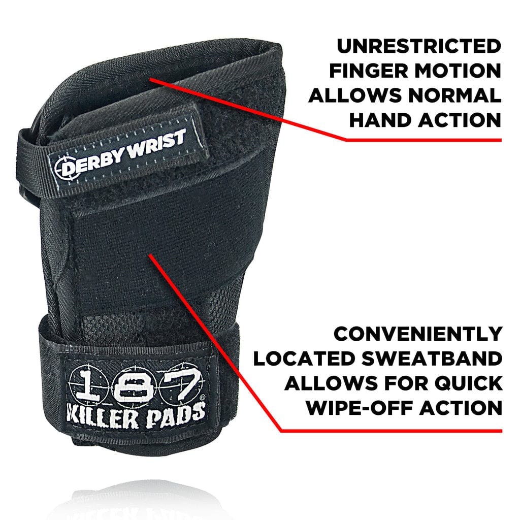 187 Killer Pads PADS XL 187 Derby Wrist Guards - Black
