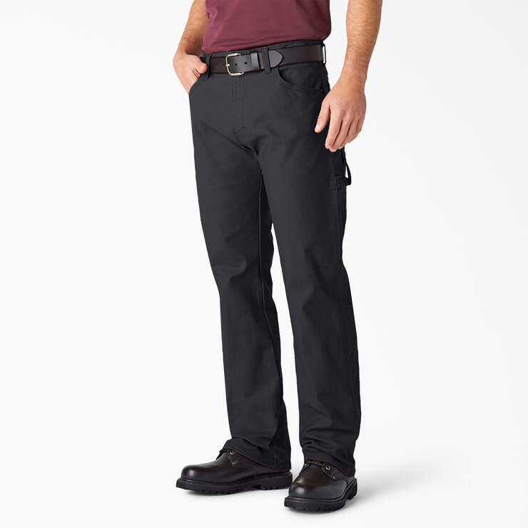 Dickies Relaxed Fit Heavyweight Duck Carpenter Pants - Rinsed Black