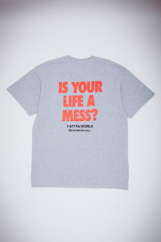Fucking Awesome Is Your Life A Mess Tee - Heather Grey