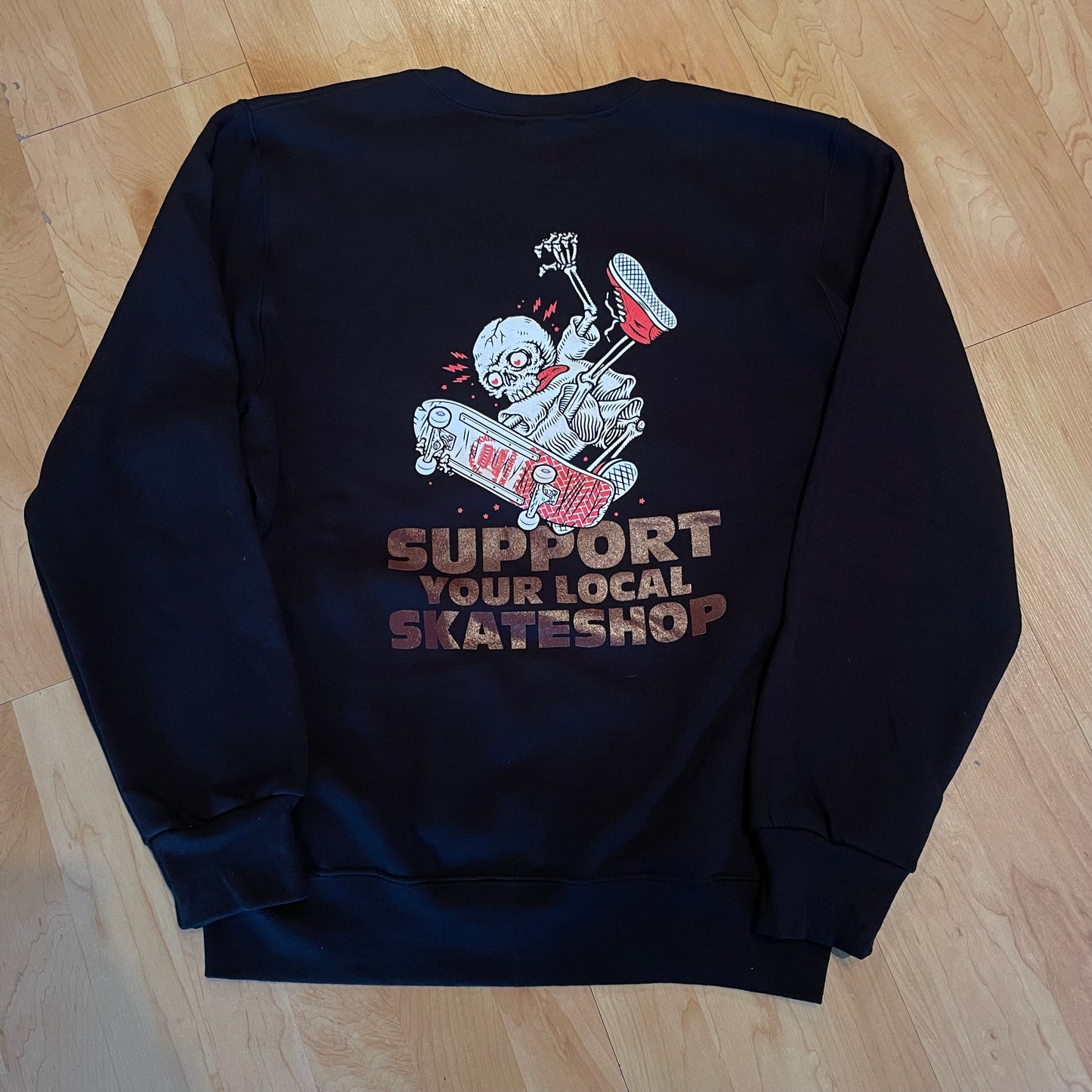 Holistic Skateshop Day 2025 Skeleton Crewneck - Black