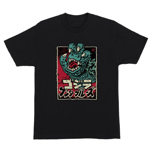 Santa Cruz Hand Front Tee - (Godzilla) Black