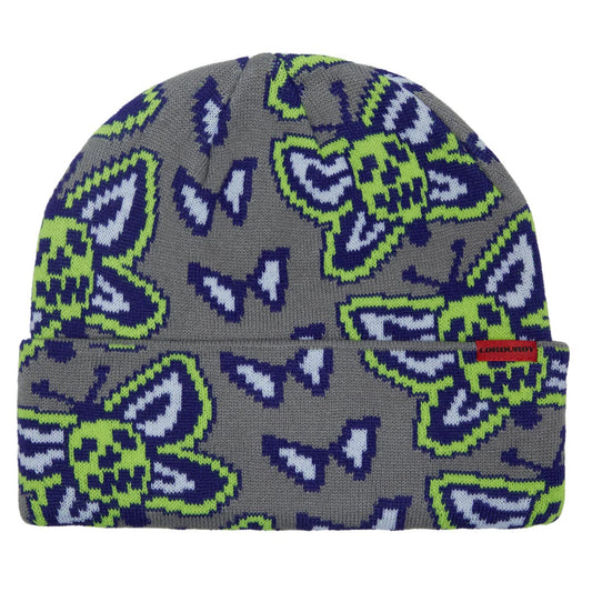 Corduroy Headwear Skull Fly Beanie - Stone Grey