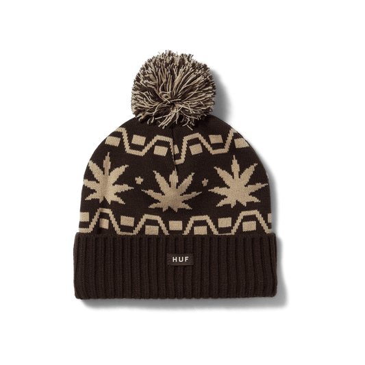 HUF Apres Cuff Pom Beanie - Brown