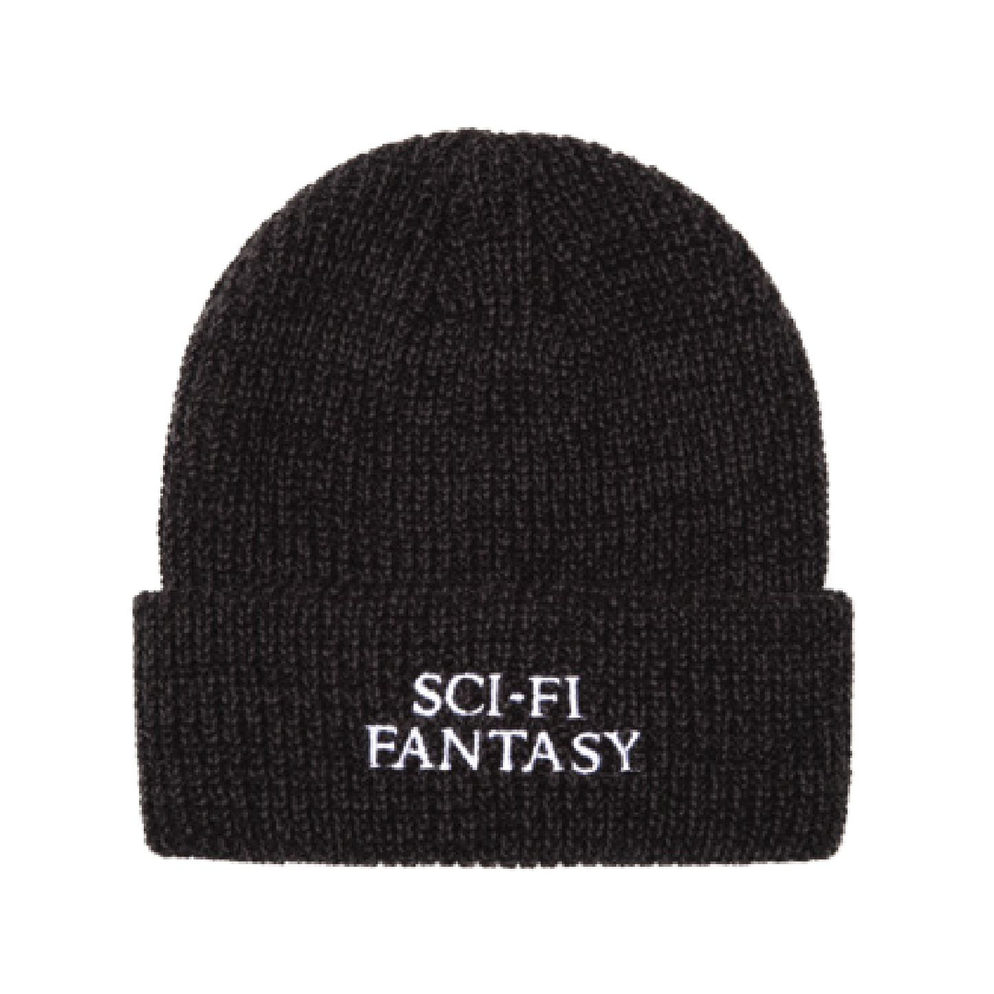 Sci-Fi Fantasy Mixed Yarn Logo Beanie - Black Grey