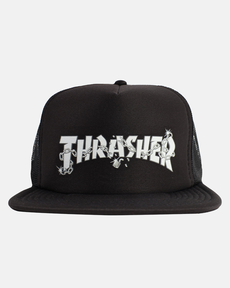 Thrasher Magazine Chains Trucker Snapback - Black