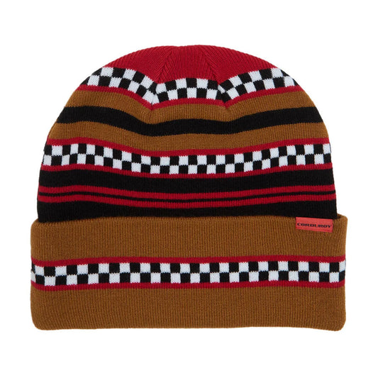 Corduroy Headwear Checkstripe Beanie - Nutmeg